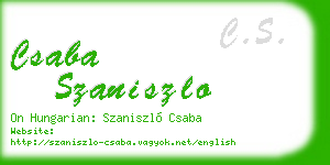 csaba szaniszlo business card