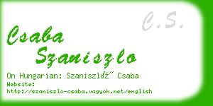 csaba szaniszlo business card